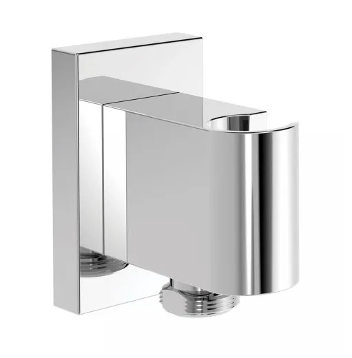 Soporte fijo para ducha y flexo con base rectangular en latón cromado Shower Technology TRES