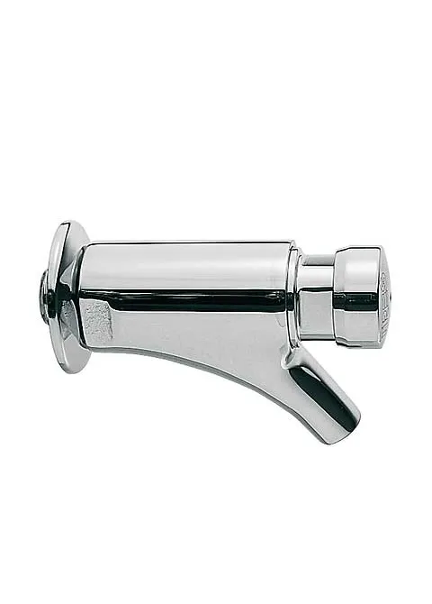 Grifo temporizado de lavabo para empotrar en mural con acabado cromado y pulsador de mando Tempo Basic TRES
