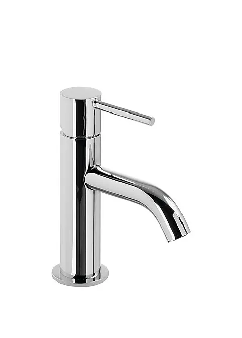 Grifo de lavabo monomando con desagüe y caño de latón con acabado cromado S Study TRES