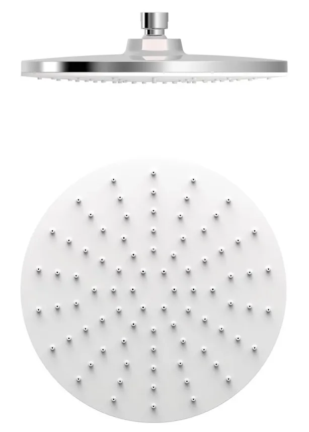 Rociador de forma redonda para ducha con rótula orientable en ABS con acabado cromado Tres