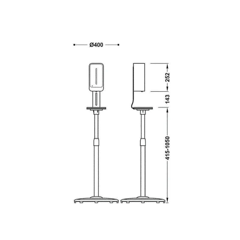 Dispensador electrónico con soporte ajustable y capacidad de un litro acabado en blanco Tempo Standard TRES