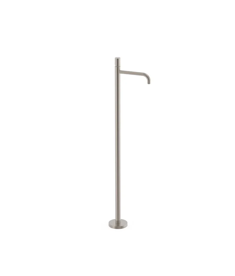 Grifo de pie monomando para lavabo de latón con acabado cromado STUDY TRES
