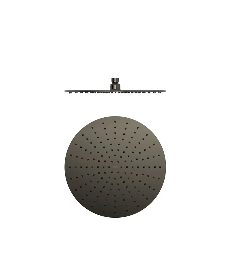 Rociador de ducha extrafino con rótula orientable hecho en acero inoxidable con acabado negro metalizado Tres