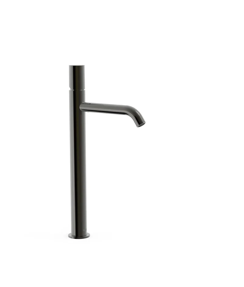 Grifo monomando para lavabo con latiguillos flexibles en acabado negro metalizado Study Tres