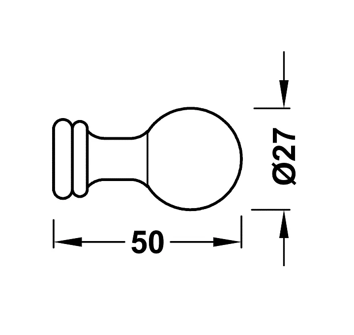 Percha para cuarto de latón con acabado cromado Retro TRES
