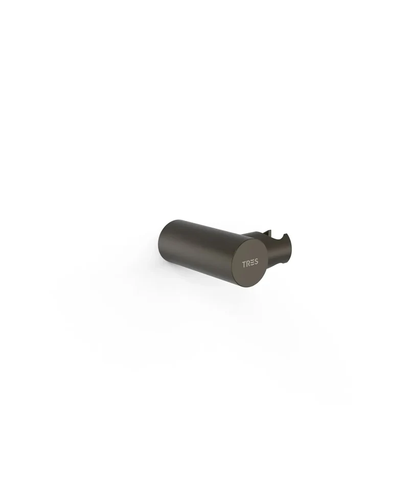 Soporte de ducha orientable para empotrar fabricado en ABS en color negro bronce Complementos Tres