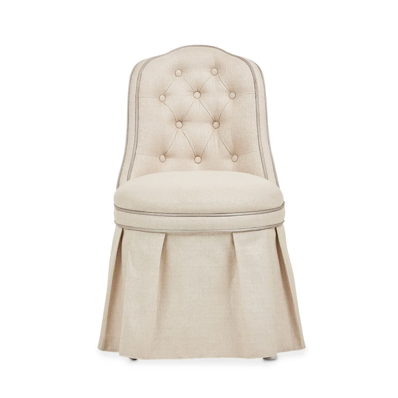 Villa Cherie - Tufted Vanity Chair - Frosted Pearl