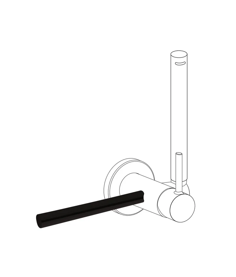 Accesorio porta toallas con acabado negro mate para grifo con ducha de inodoro Study TRES