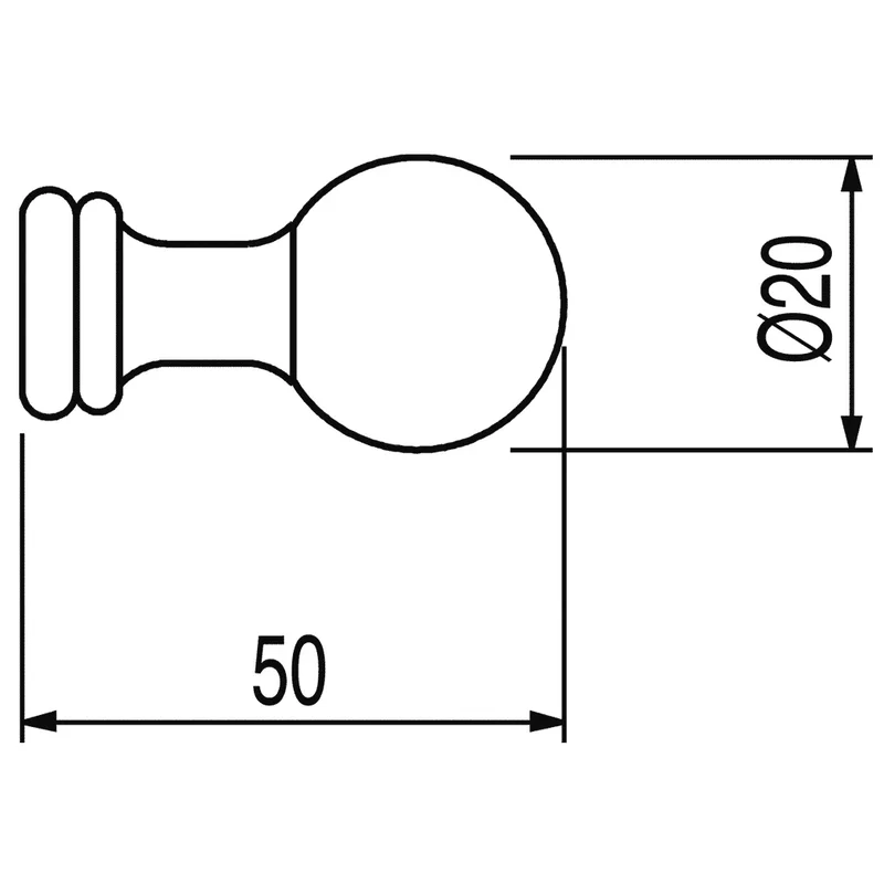 Percha para cuarto de latón con acabado viejo mate Retro TRES