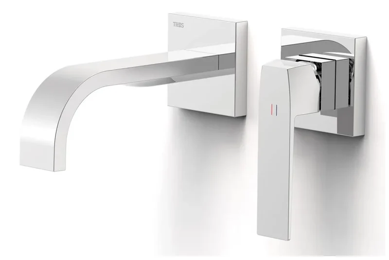 Grifo con monomando de instalación empotrado para lavabo con caño largo Slim Tres