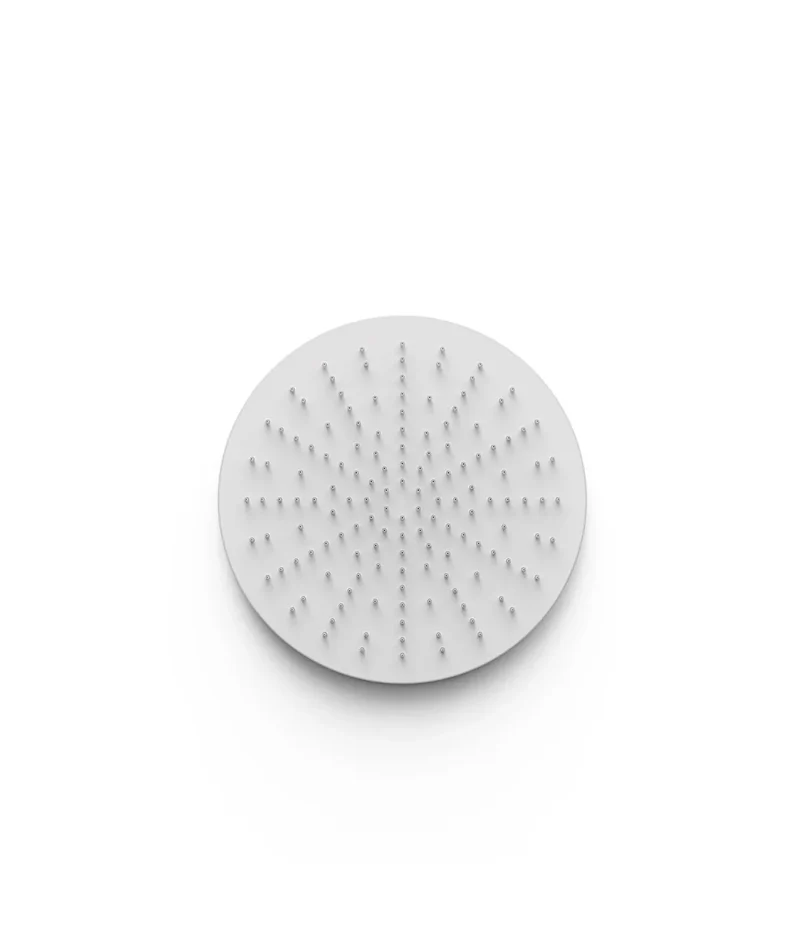 Rociador de ducha empotrado a techo hecho en acero inoxidable con acabado blanco mate Tres