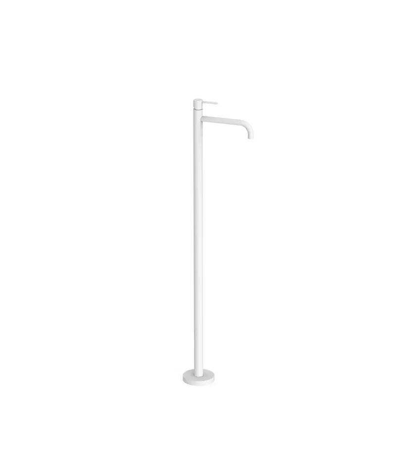 Grifo de pie monomando para lavabo latón con acabado blanco mate y maneta STUDY EXCLUSIVE TRES