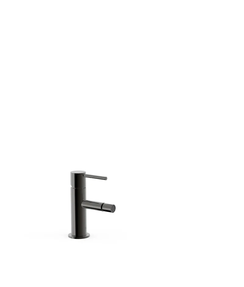 Grifo monomando para bidé con rótulo orientable acabado negro metalizado Study Tres