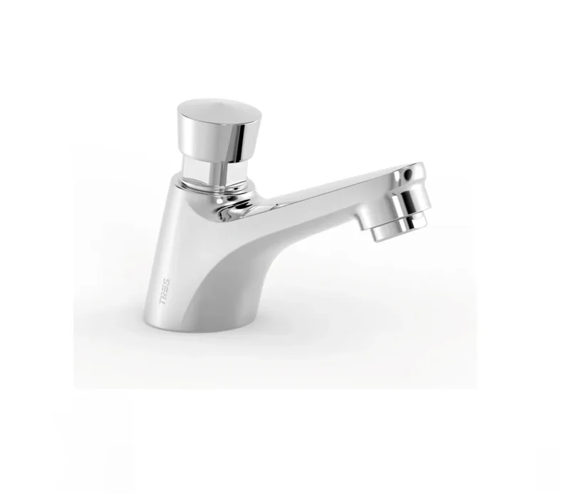 Grifo temporizado para lavabo con pulsador de mando acabado cromado Tempo Basic TRES