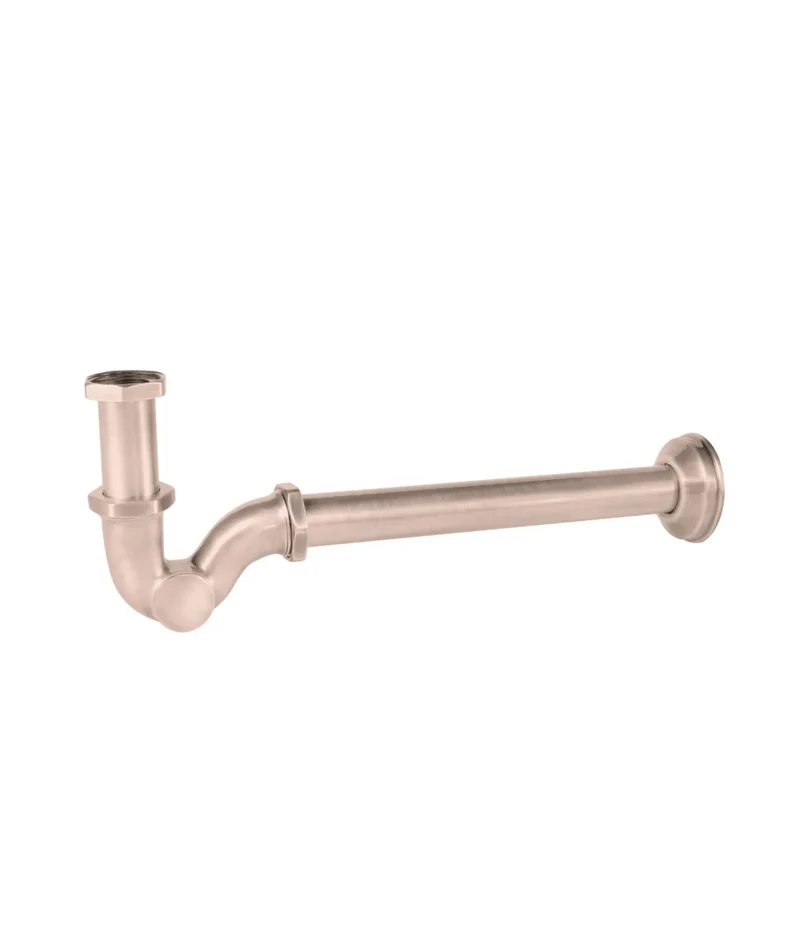 Sifón telescópico para lavabo con acabado oro rosa mate Complementos Tres