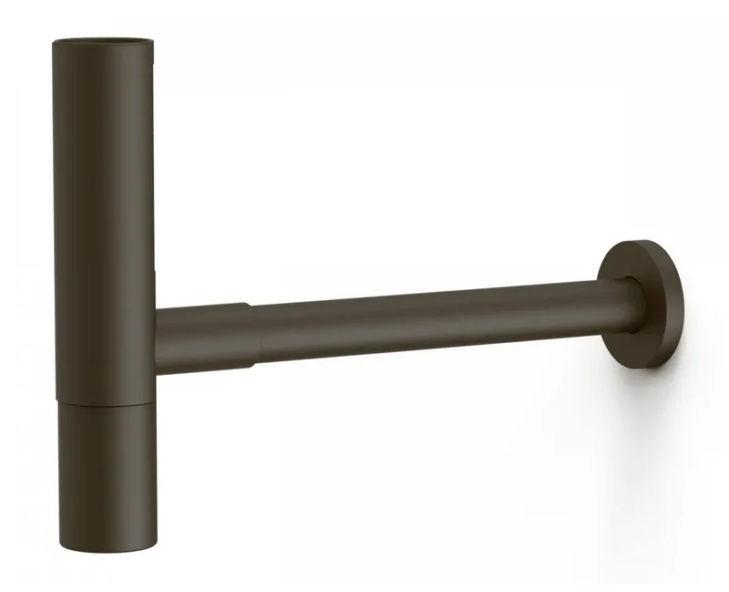 Sifón telescópico redondo de diseño moderno para lavabo acabado negro bronce TRES