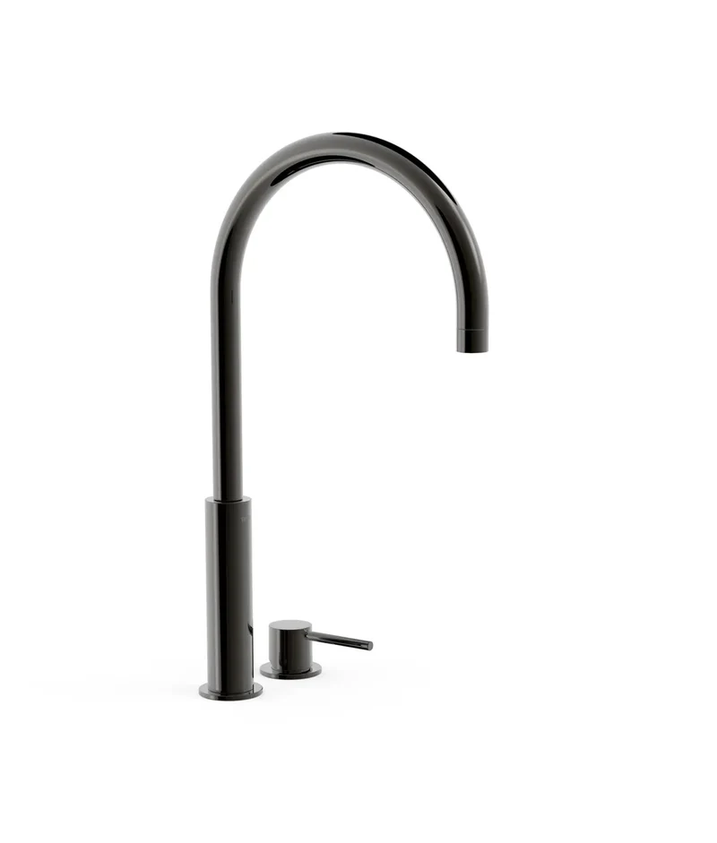 Grifo monomando alto de repisa para lavabo con acabado negro metalizado Study Tres