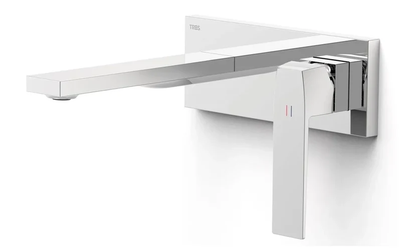 Grifo con monomando de instalación empotrada para lavabo acabado en cromo Slim Tres