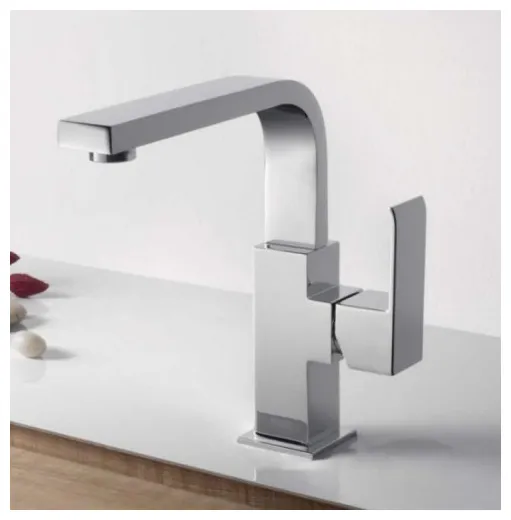 Grifo monomando para lavabo de latón con acabado cromado M Cuadro TRES