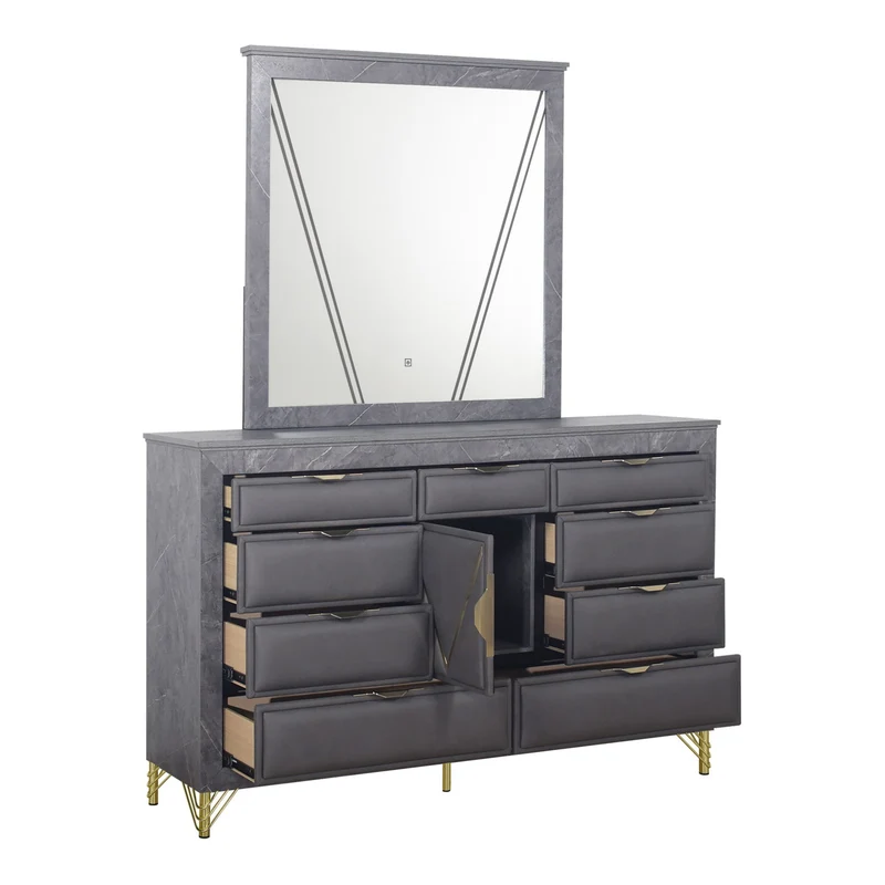 Symmetry - Lighted Mirror - Charcoal