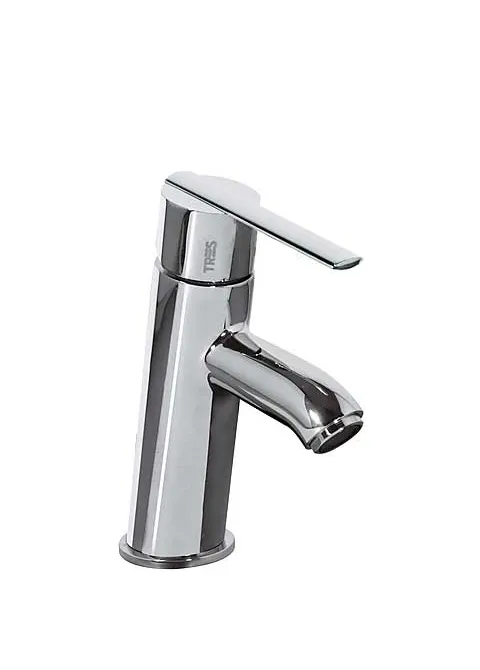 Grifo monomando para lavabo con caño inclinado de latón acabado cromado Lex Tres