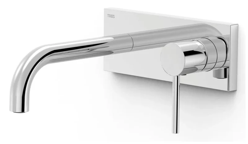 Grifo monomando de instalación empotrada para lavabo con caño Study Tres