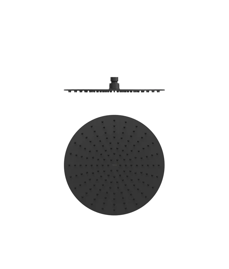 Rociador de ducha circular extrafino con rótula orientable acabado negro mate en acero inoxidable Tres