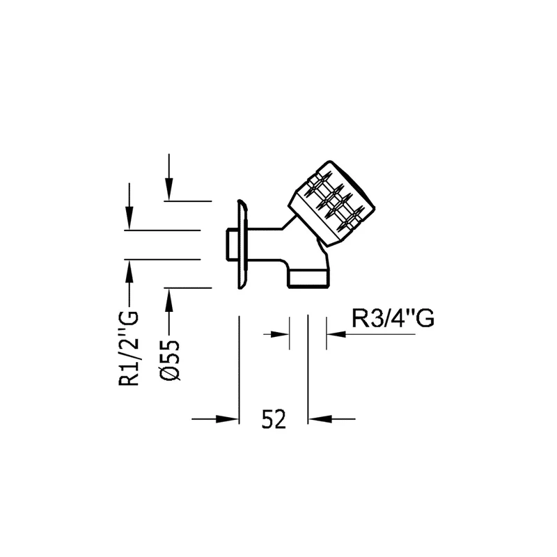 Grifo para empotrar de Lavadora en pared con acabado cromado Ese-23 Basic TRES