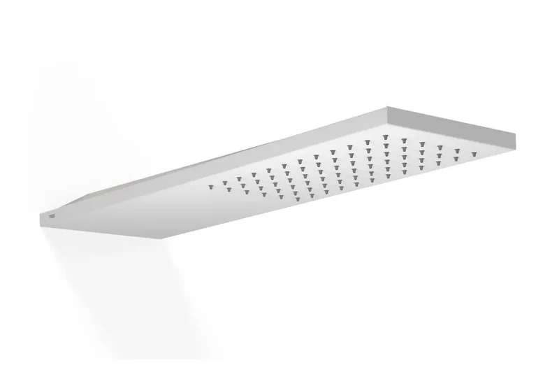 Rociador de ducha empotrable en pared fabricado en acero inoxidable con acabado blanco TRES