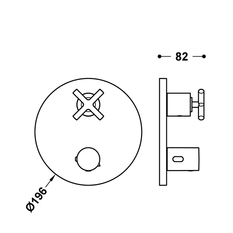 Grifo termostático para ducha con volante distribuidor de latón y acabado negro bronce TRES