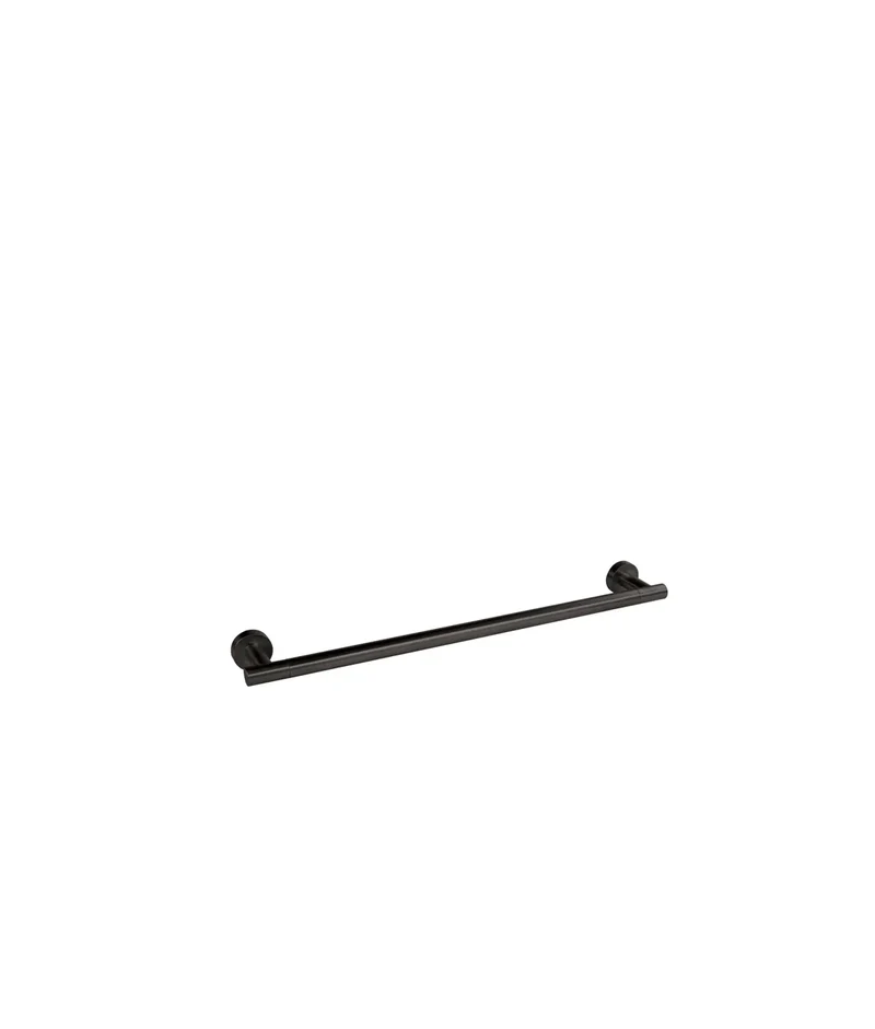 Toallero de baño con soportes circulares en terminación negro mate Accesorios Tres