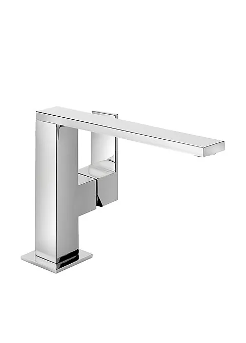 Grifo monomando para lavabo con caño de latón y acabado cromado Cuadro TRES