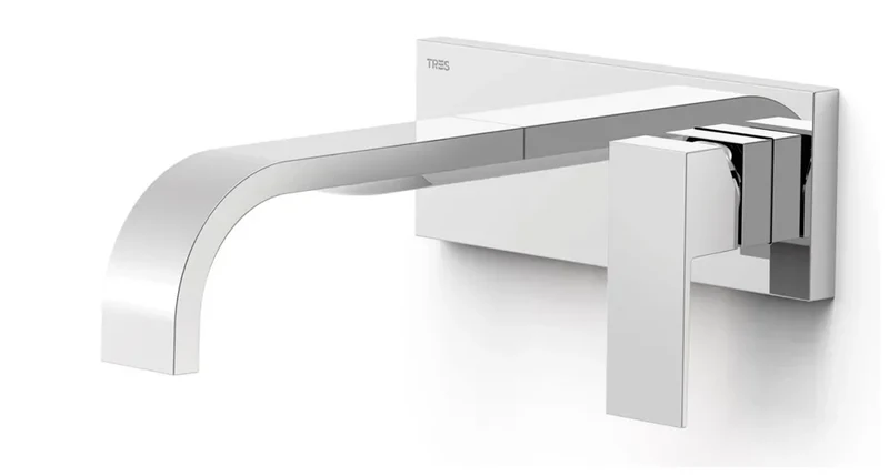 Grifo con monomando de instalación empotrada apto para lavabo acabado cromado Cuadro Tres