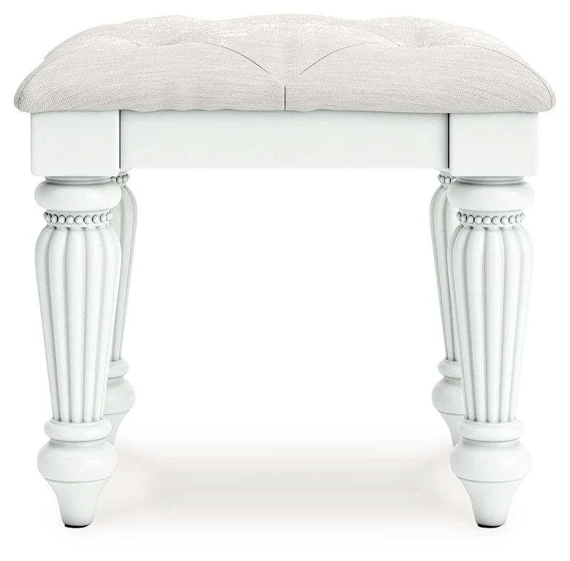 Kozlani - Vanity Upholstered Stool - White