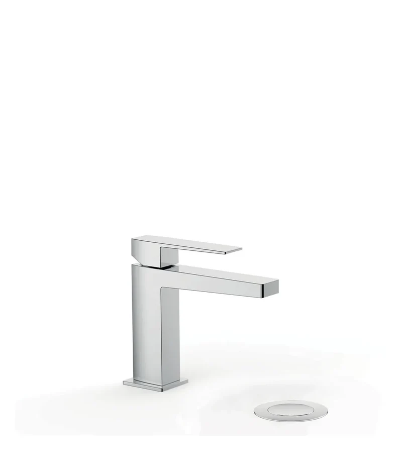 Grifo monomando para lavabo de latón con acabado cromado y desagüe automático SLIM TRES