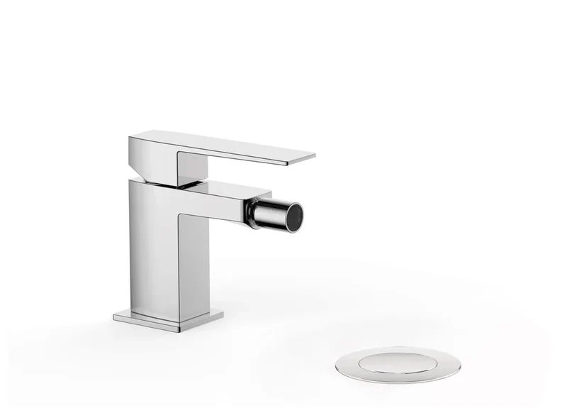 Grifo monomando para bidé con válvula de desagüe latón con acabado cromado SLIM TRES