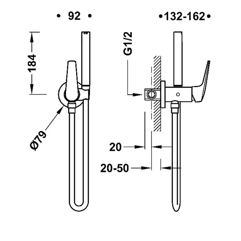 Grifo monomando empotrado con ducha para inodoro acabado oro rosa mate Fuji Tres