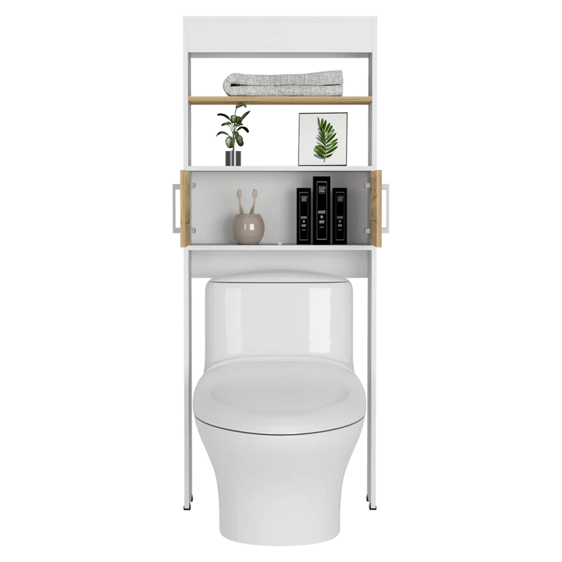 Gabinete de Baño Madrid, Café Claro y Blanco Duqueza , Ahorrador de Espacio