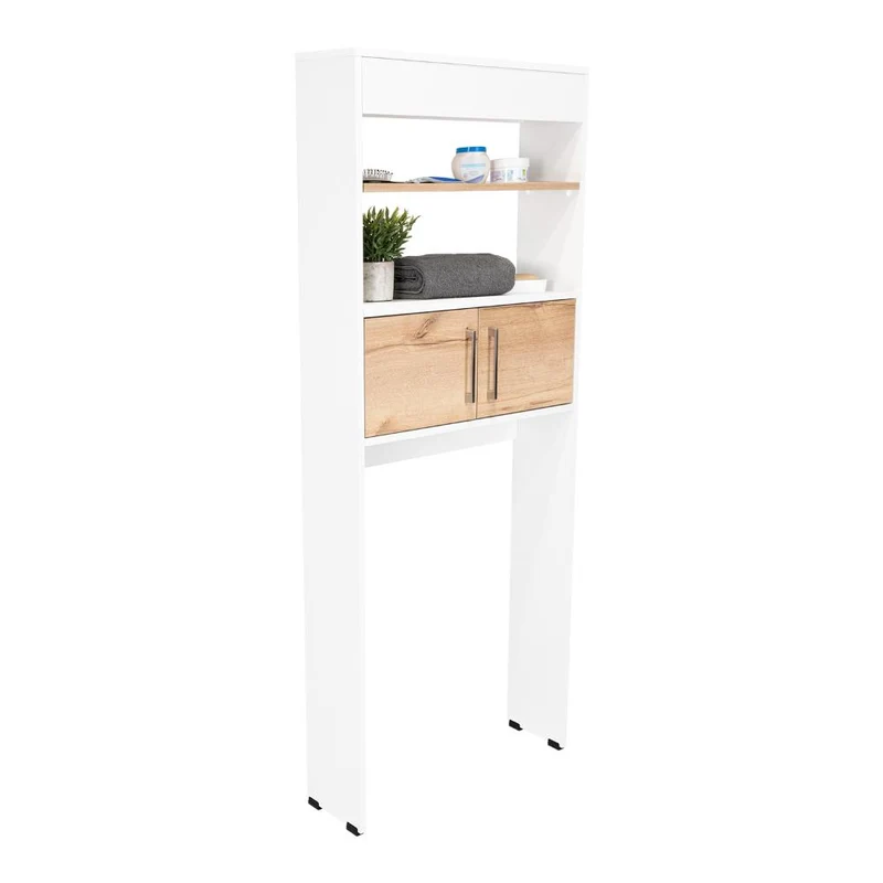 Gabinete de Baño Madrid, Café Claro y Blanco Duqueza , Ahorrador de Espacio