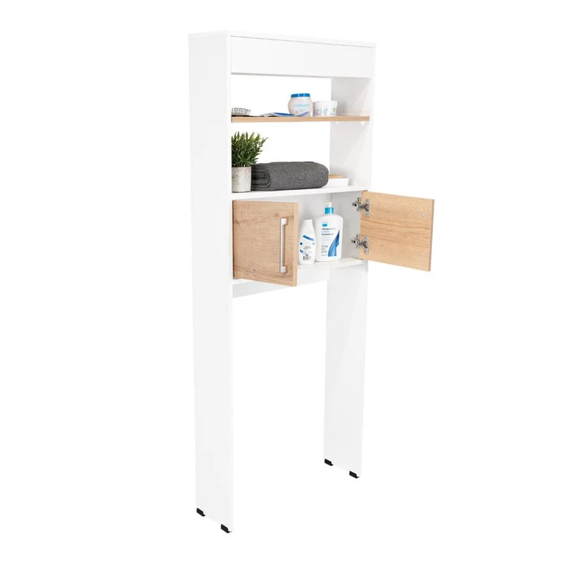 Gabinete de Baño Madrid, Café Claro y Blanco Duqueza , Ahorrador de Espacio