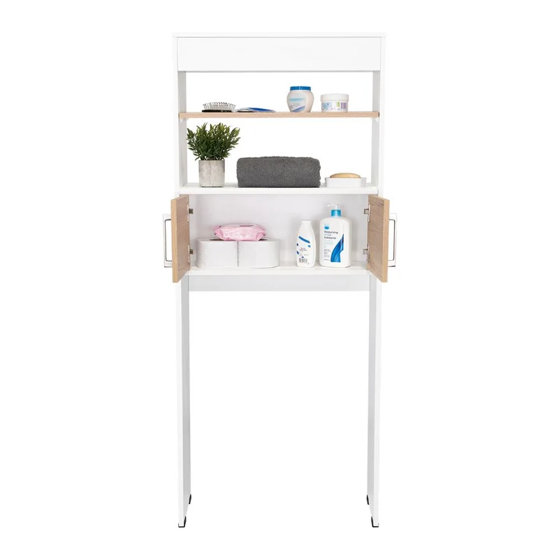 Gabinete de Baño Madrid, Café Claro y Blanco Duqueza , Ahorrador de Espacio