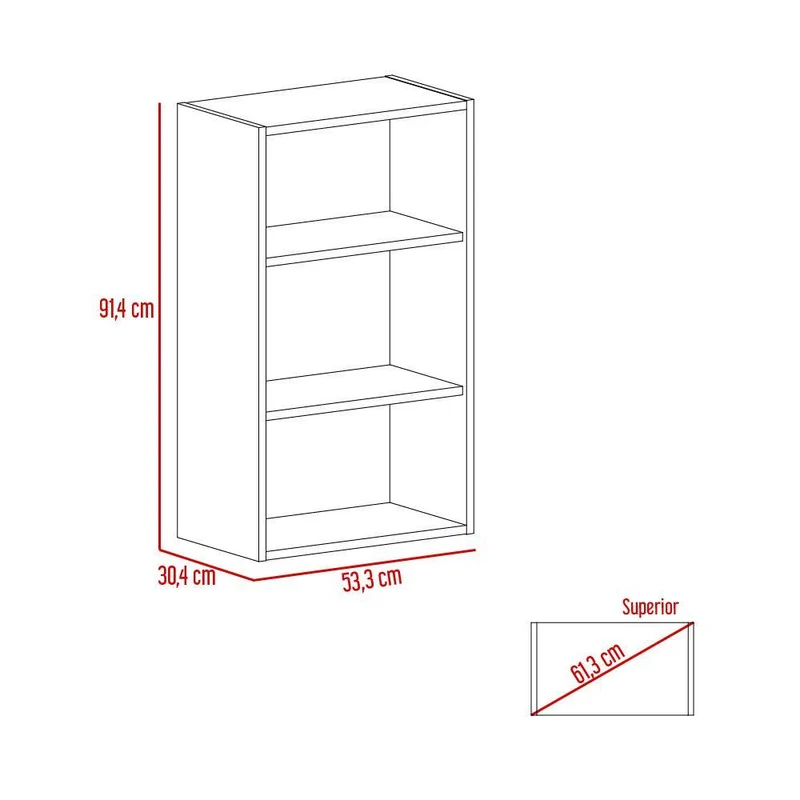Complemento Gabinete Superior Dibala, Blanco Perla, Cuenta con 3 Entrepaños