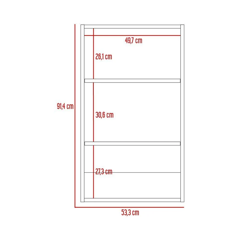 Complemento Gabinete Superior Dibala, Blanco Perla, Cuenta con 3 Entrepaños