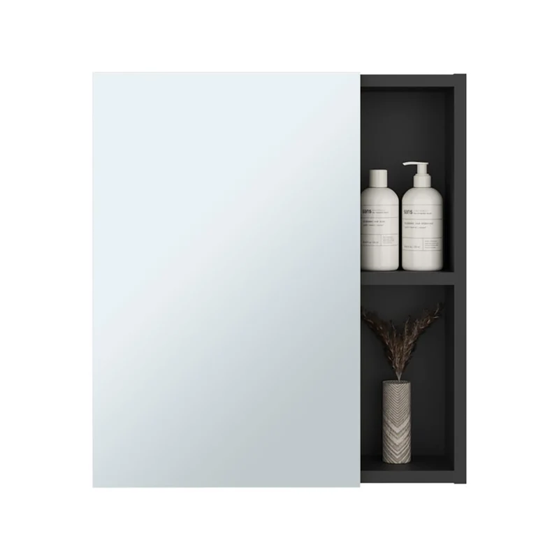 Gabinete de Baño Labell, Wengue, con Puerta Espejo y Entrepaños