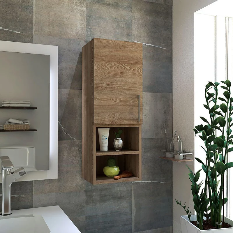 Gabinete de Baño Apolis, Fresno Europeo, con Espacio para Guardar Objetos de Aseo Personal