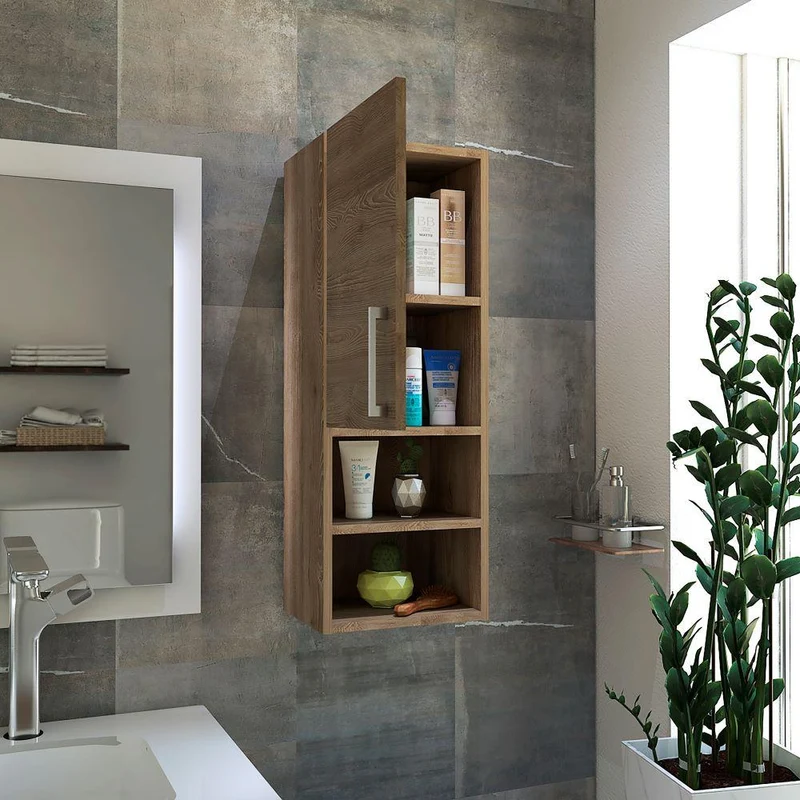 Gabinete de Baño Apolis, Fresno Europeo, con Espacio para Guardar Objetos de Aseo Personal