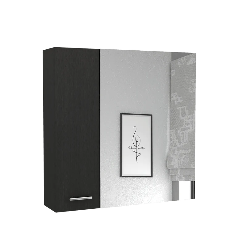 Gabinete de Baño Apolis, Wengue, con Puerta Espejo y Dos Entrepaños para Ubicar Múltiples Objetos