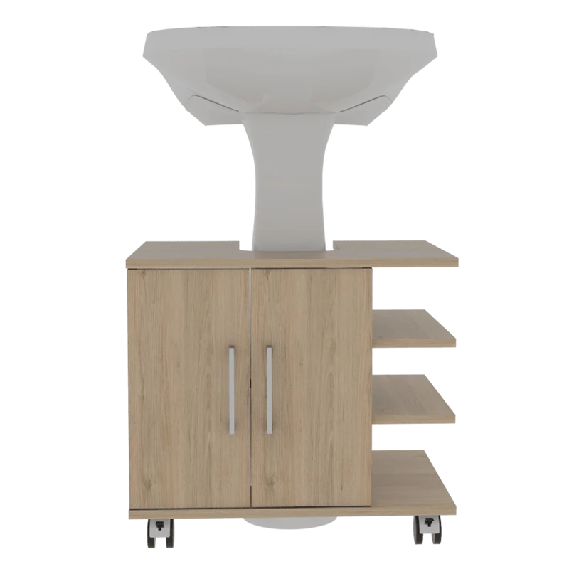 Mueble para Lavamanos Aqua, Beige, con Rodachines para su Fácil Desplazamiento