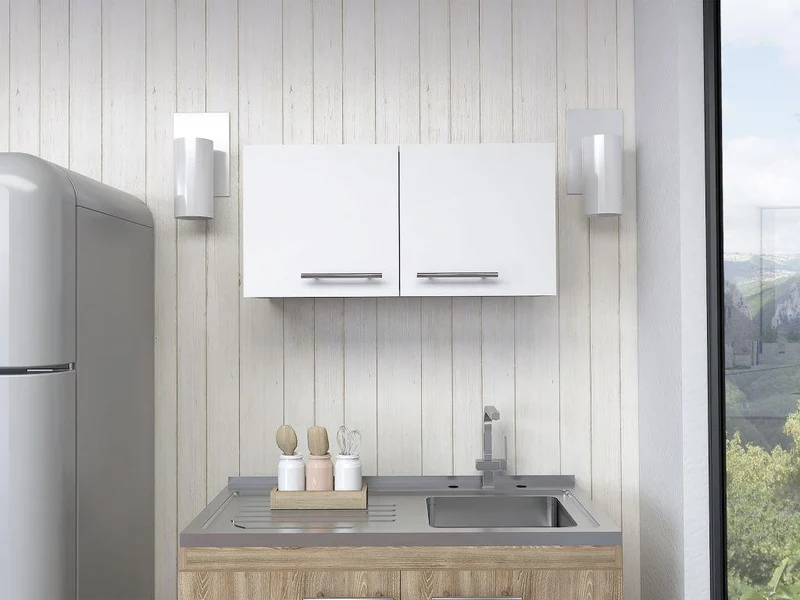 Mueble sobre Campana Delfi, Blanco, con Dos Puertas Batientes