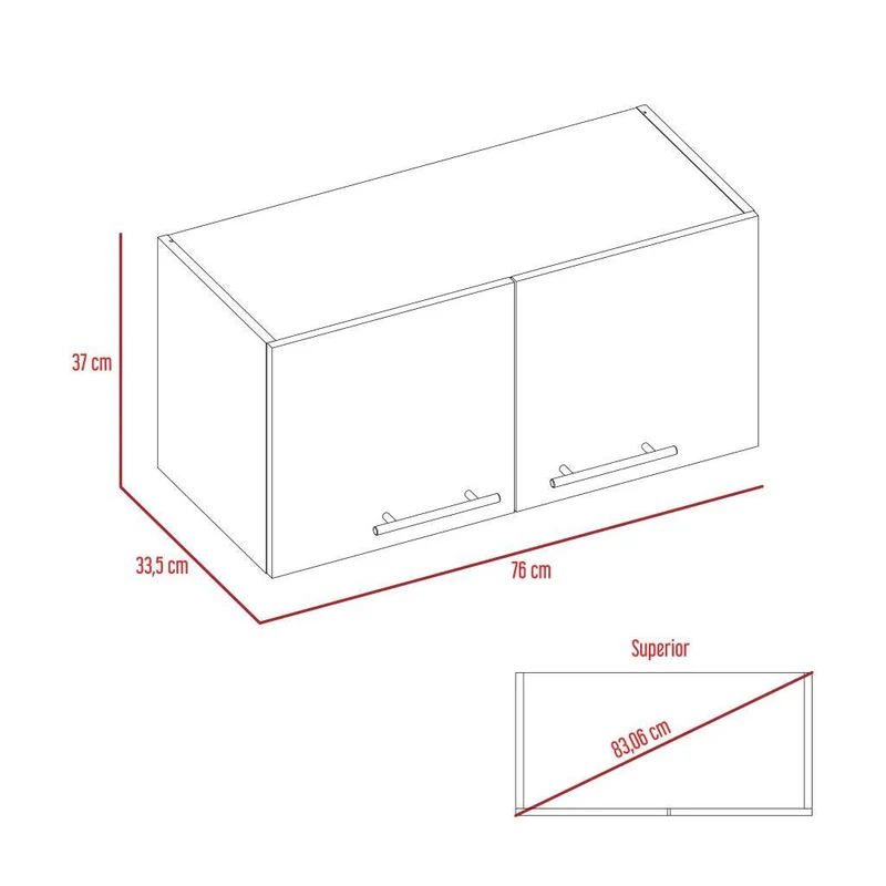 Mueble sobre Campana Delfi, Blanco, con Dos Puertas Batientes
